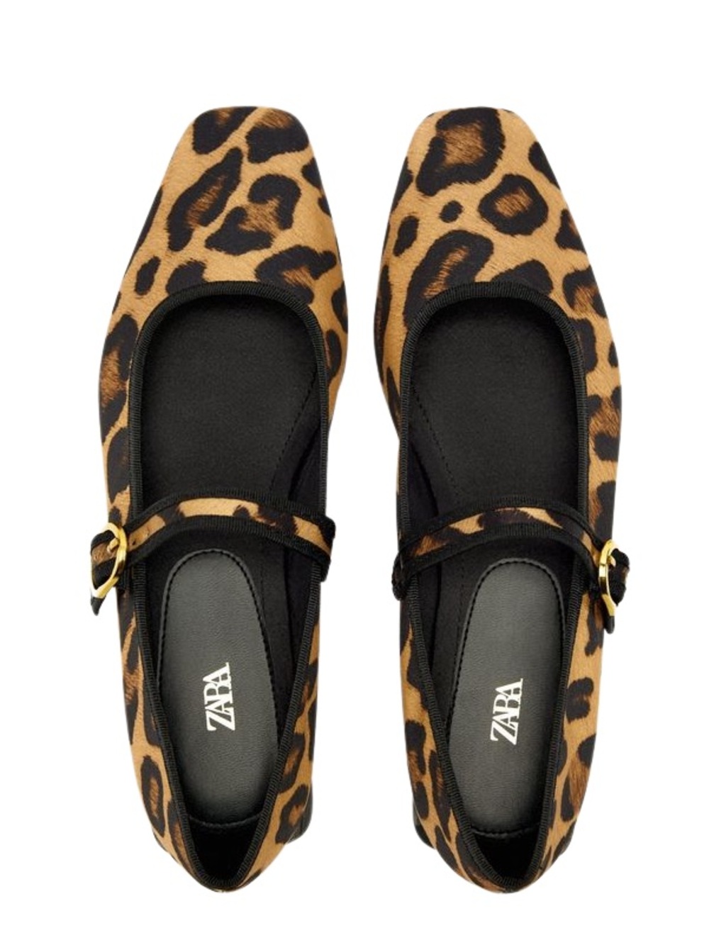 ZARA Leopard Print Mary Jane Flats - Size 38 EU